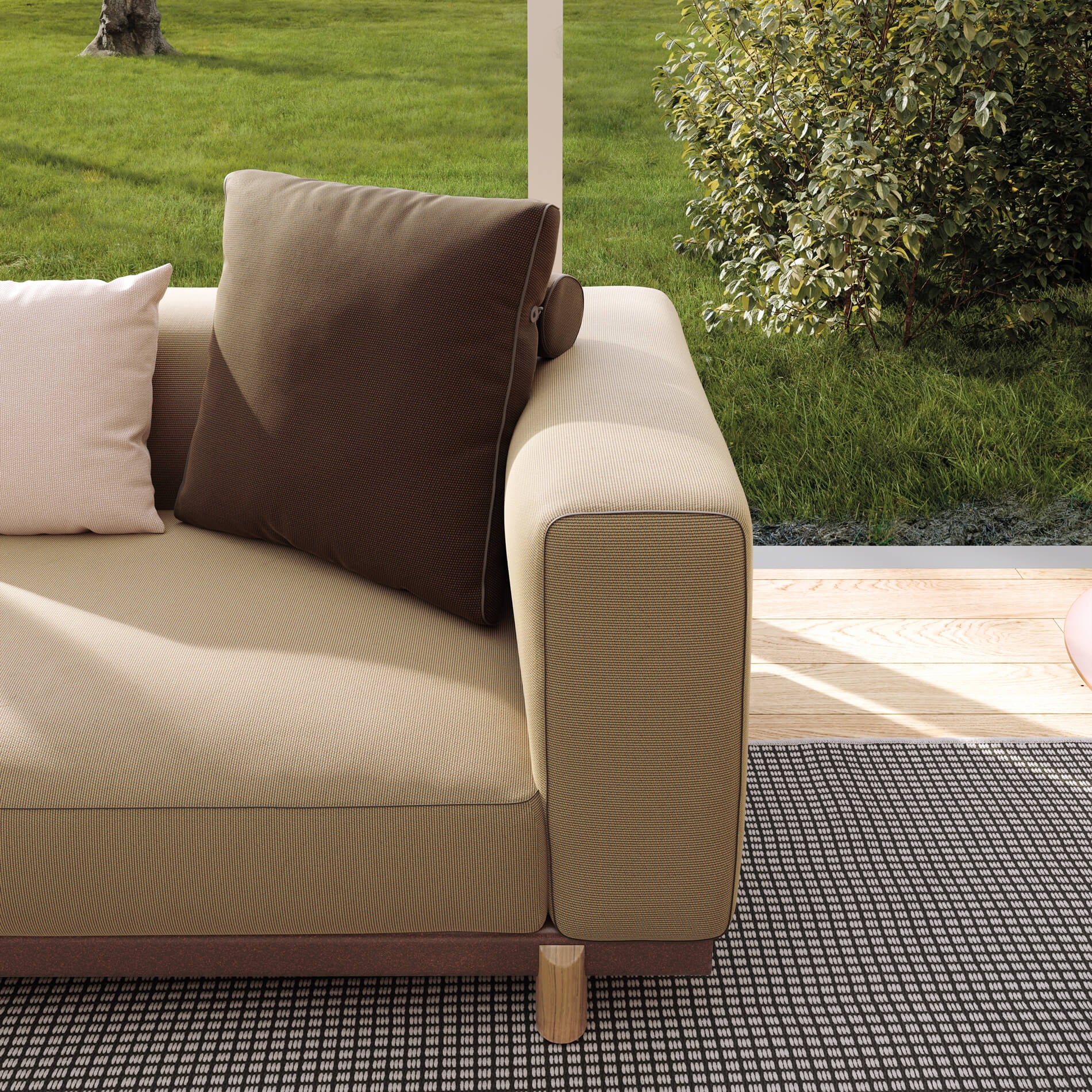 Molo 3-seater sofa | Teak base L01 | Aluminum frame 05C