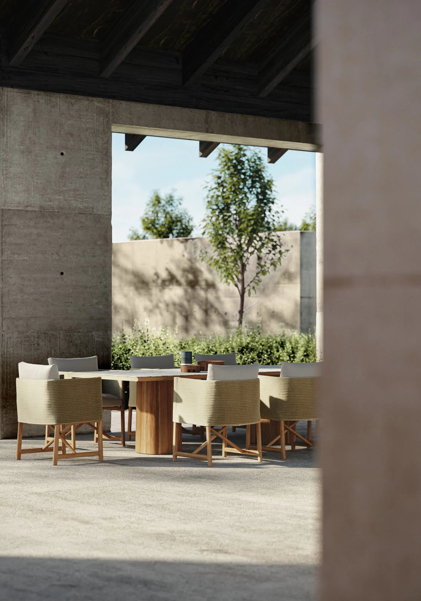 Mesa comedor Giro 290x108 | CM3 Neutral Caliza Ceramics