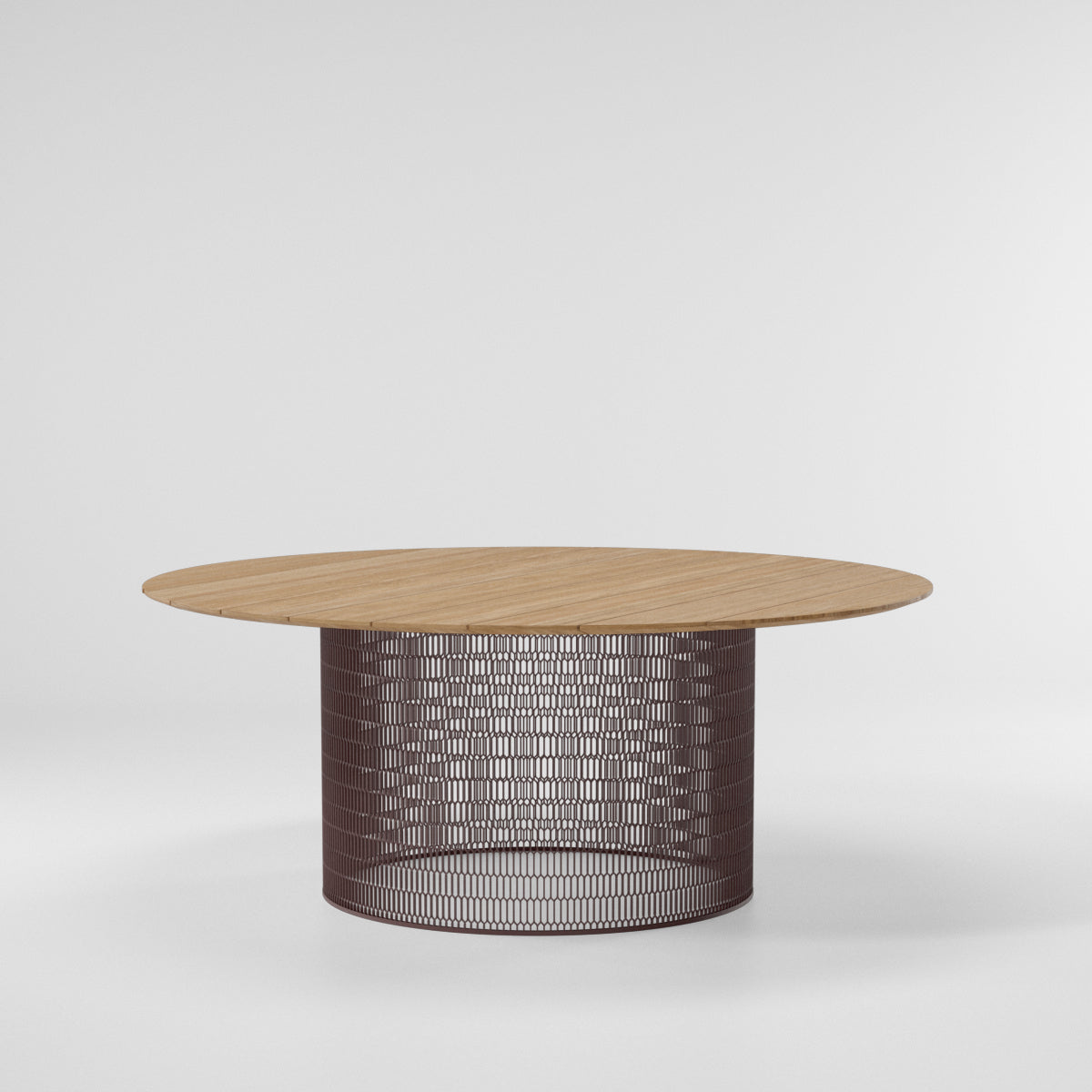 Mesh Dining Table Ø180 | Teak Top