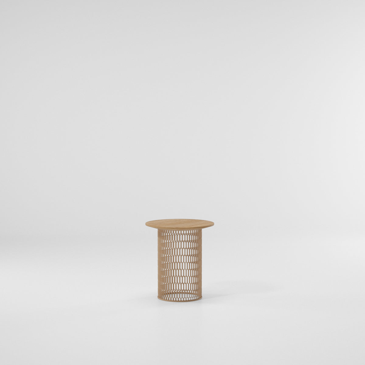 Mesh Side Table Ø48 | Teak Top