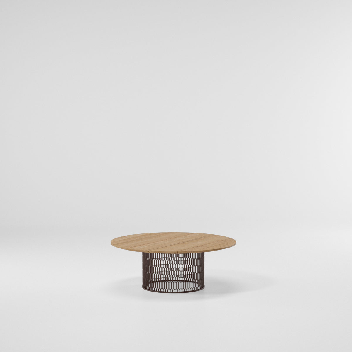 Mesh Coffee Table Ø90 | Teak Top