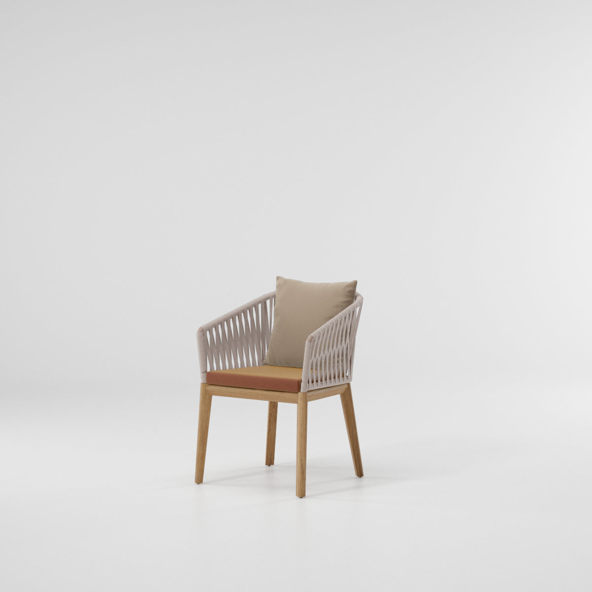 Bitta Bela Rope Dining Chair with Armrests | Teak Base N00 | Rope Z06