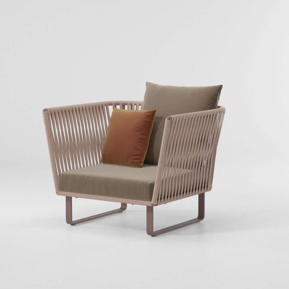 Sillón club Bitta Bela Rope | Pie de aluminio 08C | Cuerda Z07