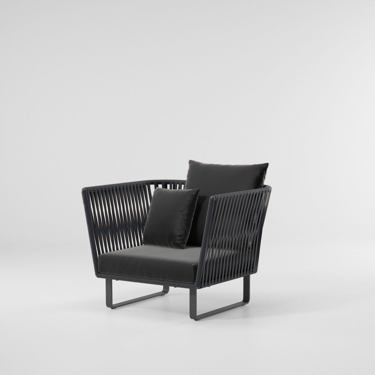 Sillón club Bitta Bela Rope | Pie de aluminio 01C | Cuerda Z01