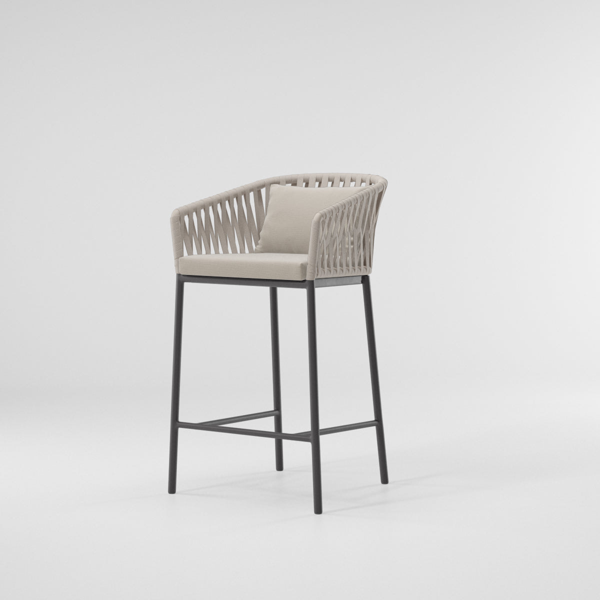 Taburete bajo de bar Bitta Bela Rope | Pies 01C | Cuerda Z05