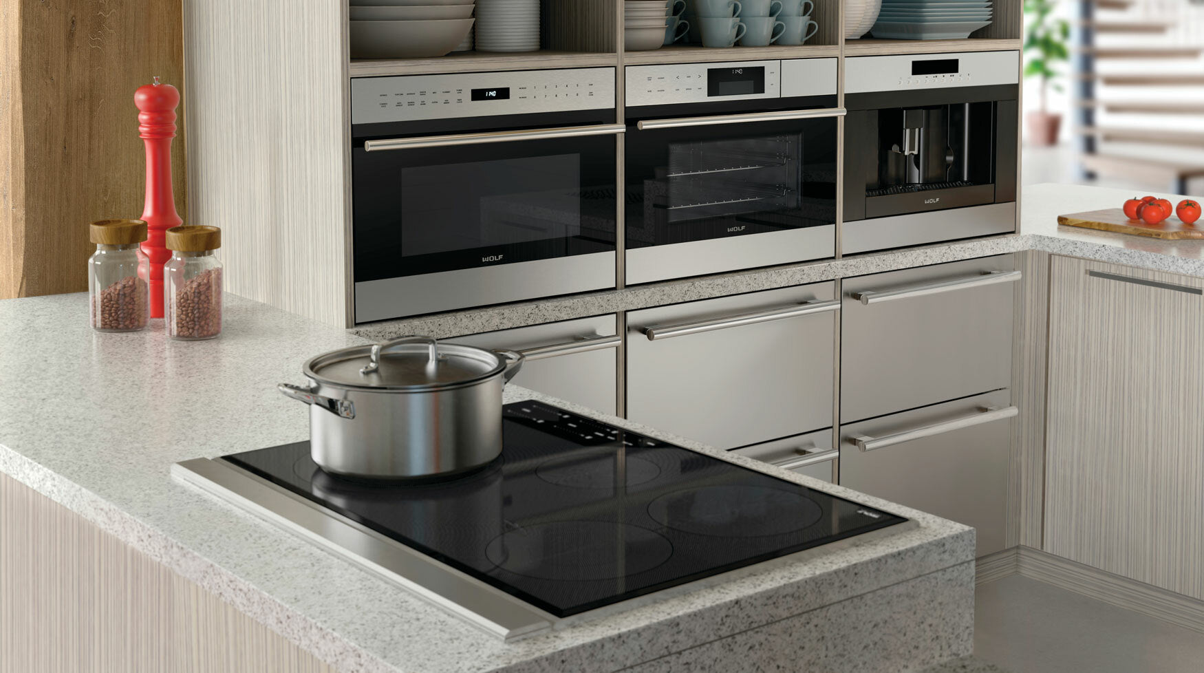 Built-in microwave, Series 200, with left-hand door, Anthracite Grey