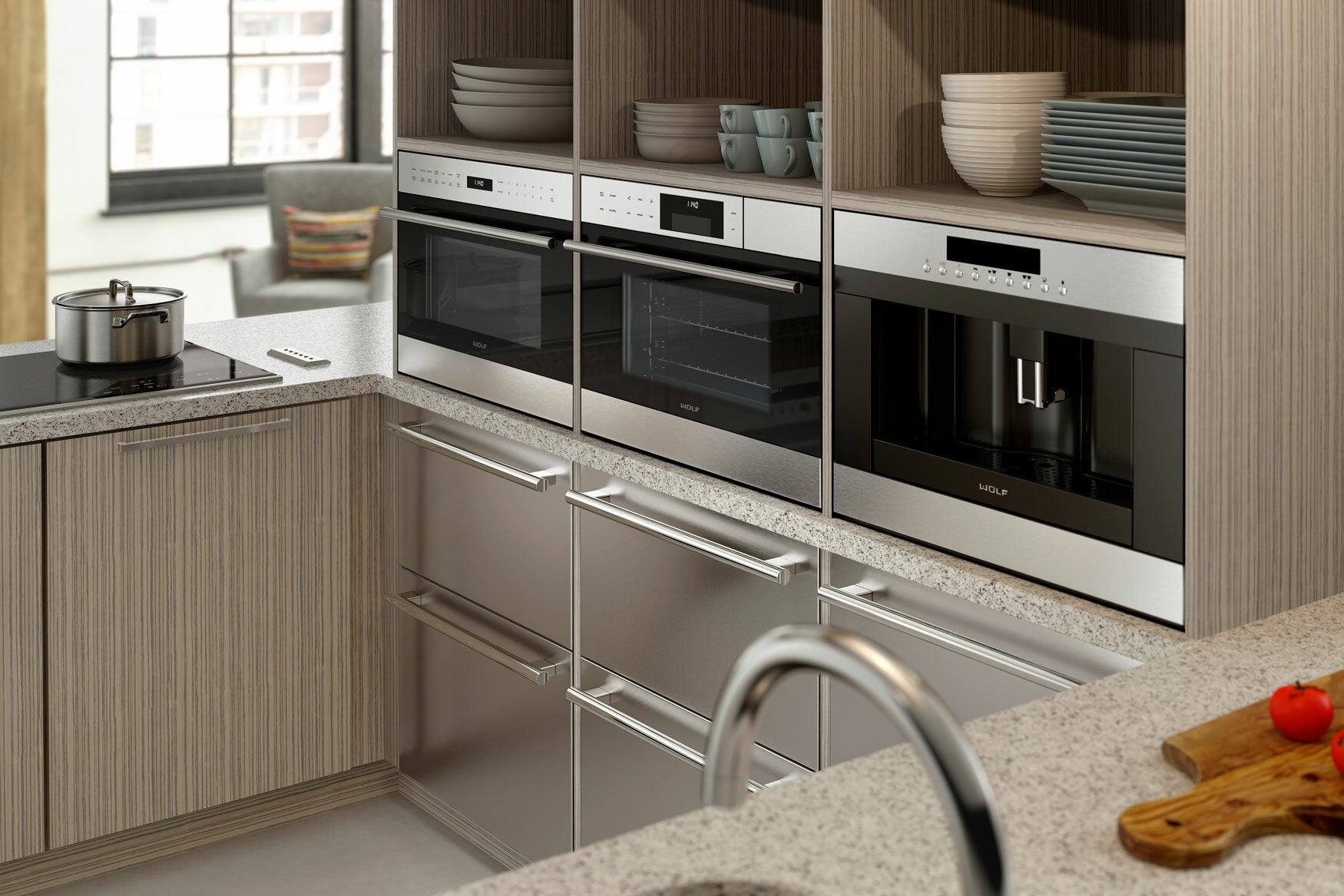 Built-in microwave, Series 200, with left-hand door, Anthracite Grey