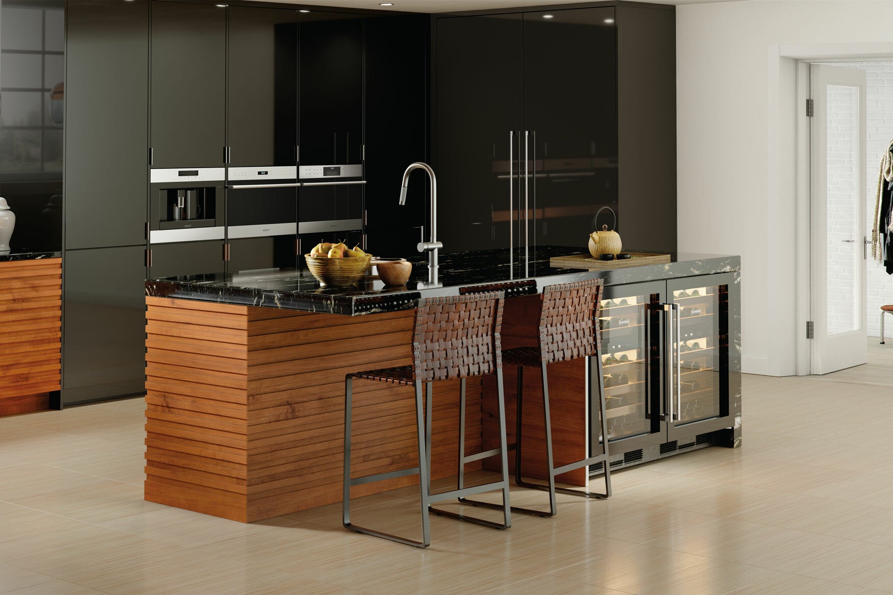 Built-in microwave, Series 200, with left-hand door, Anthracite Grey