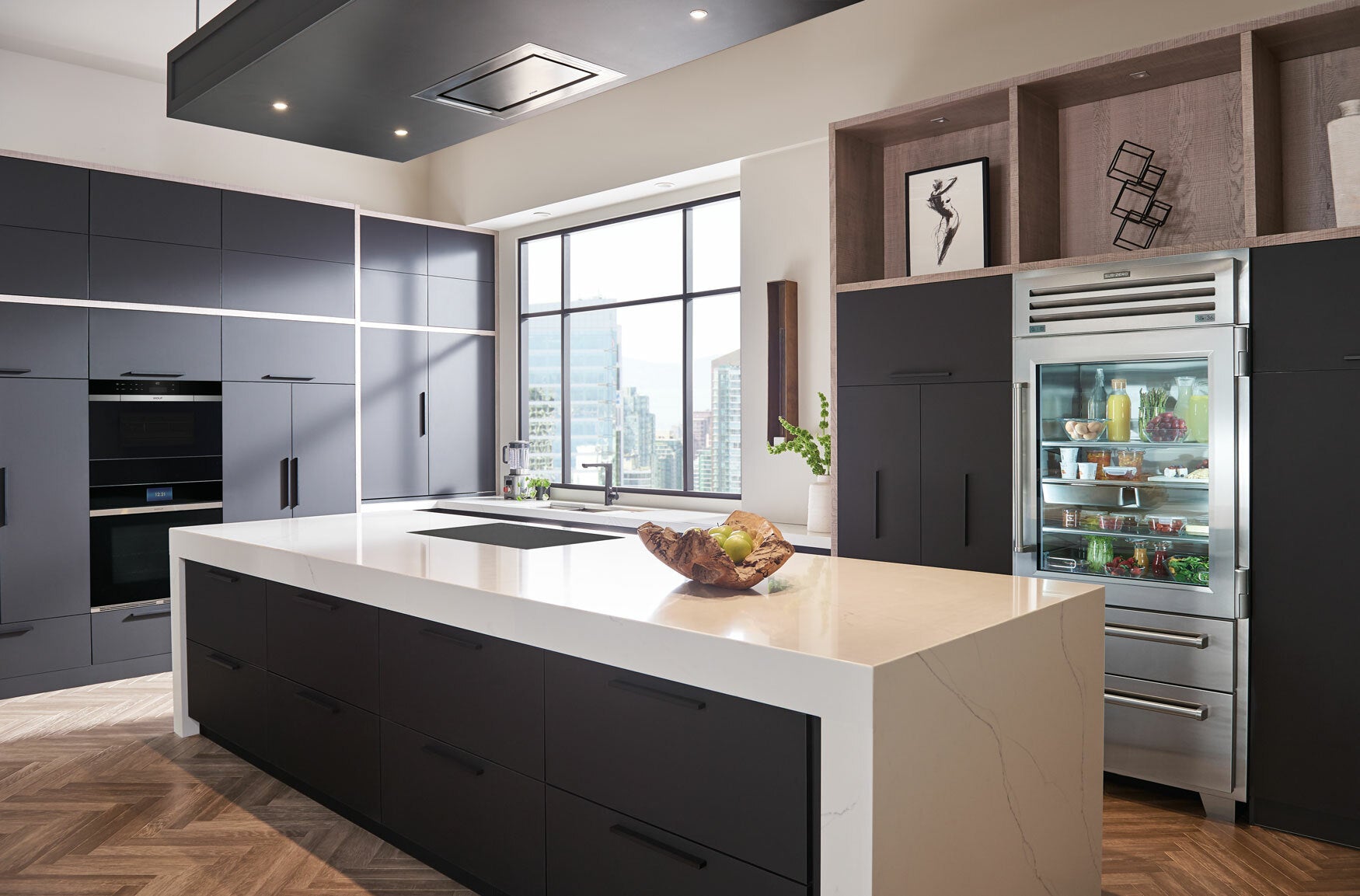 Refrigerator with 914mm Freezer Drawer with Glass Door Pro