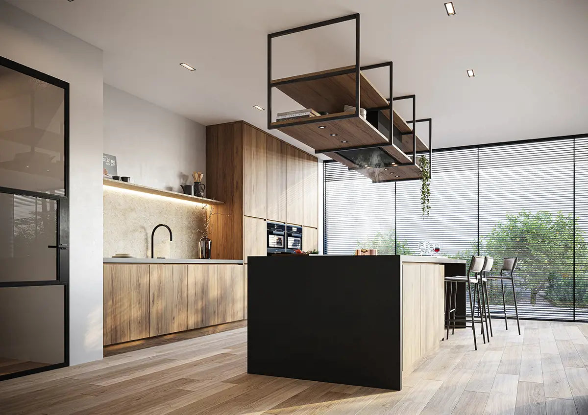 Novy Pureline Frame 15009 90cm Island Hood | Black