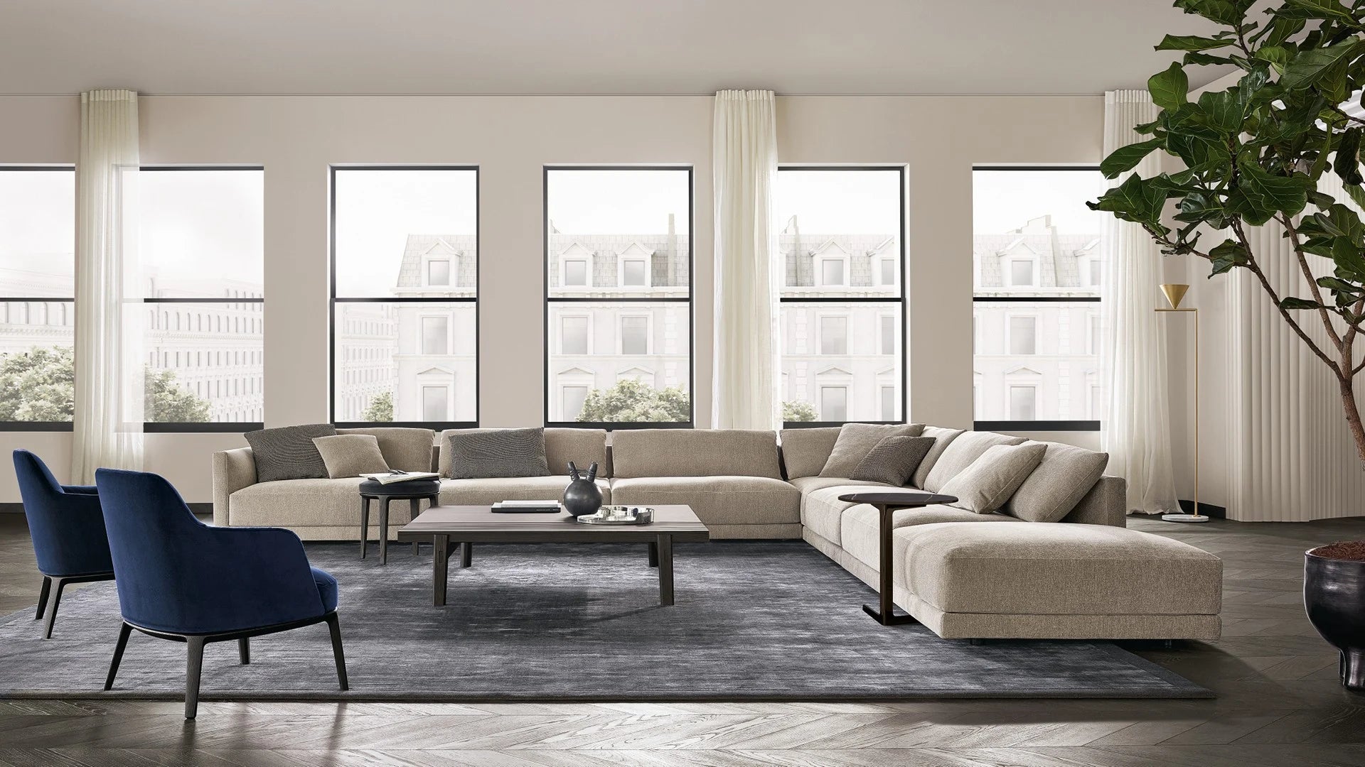 Jane armchair, wooden base