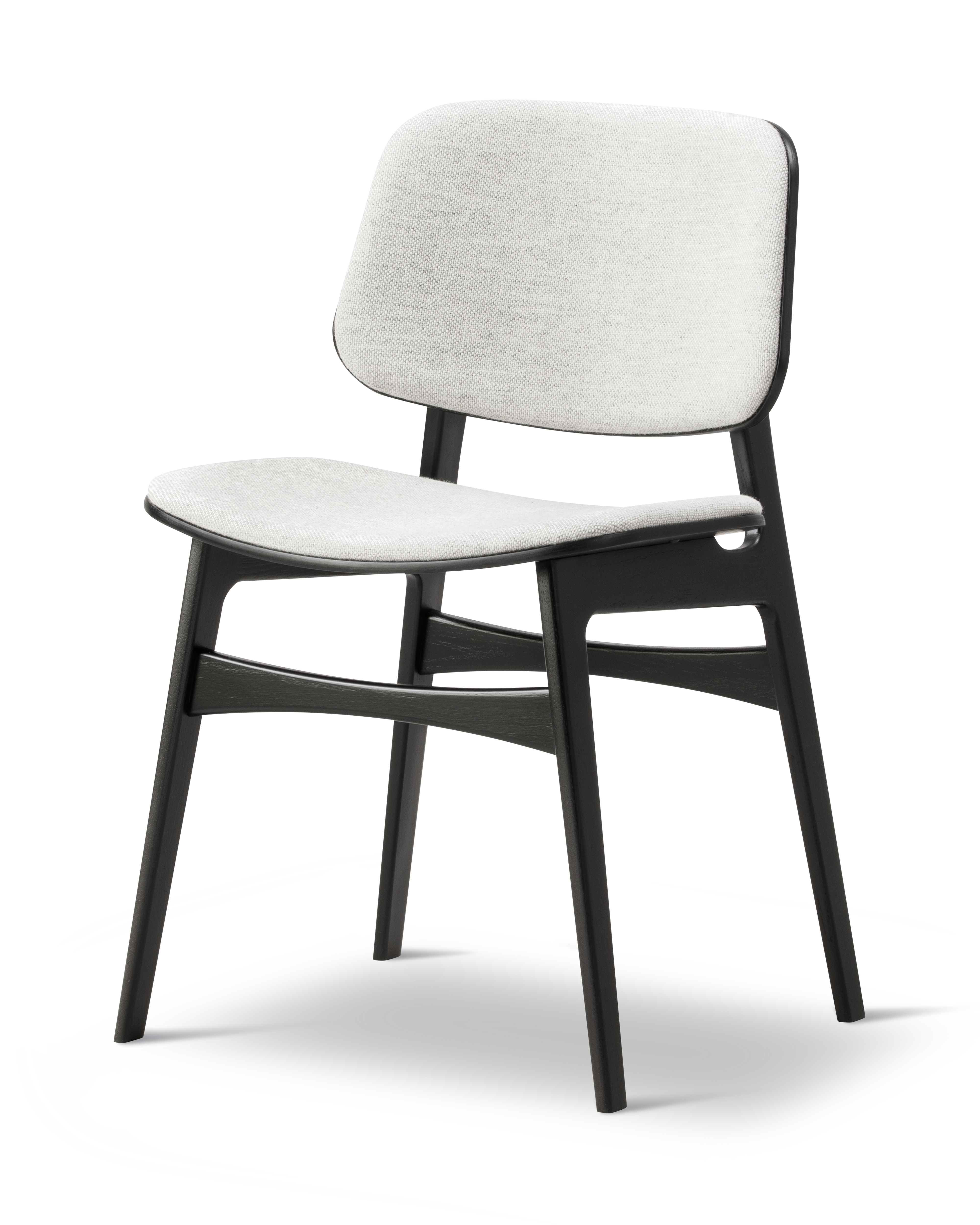 Silla Søborg Base Madera con frente tapizado
