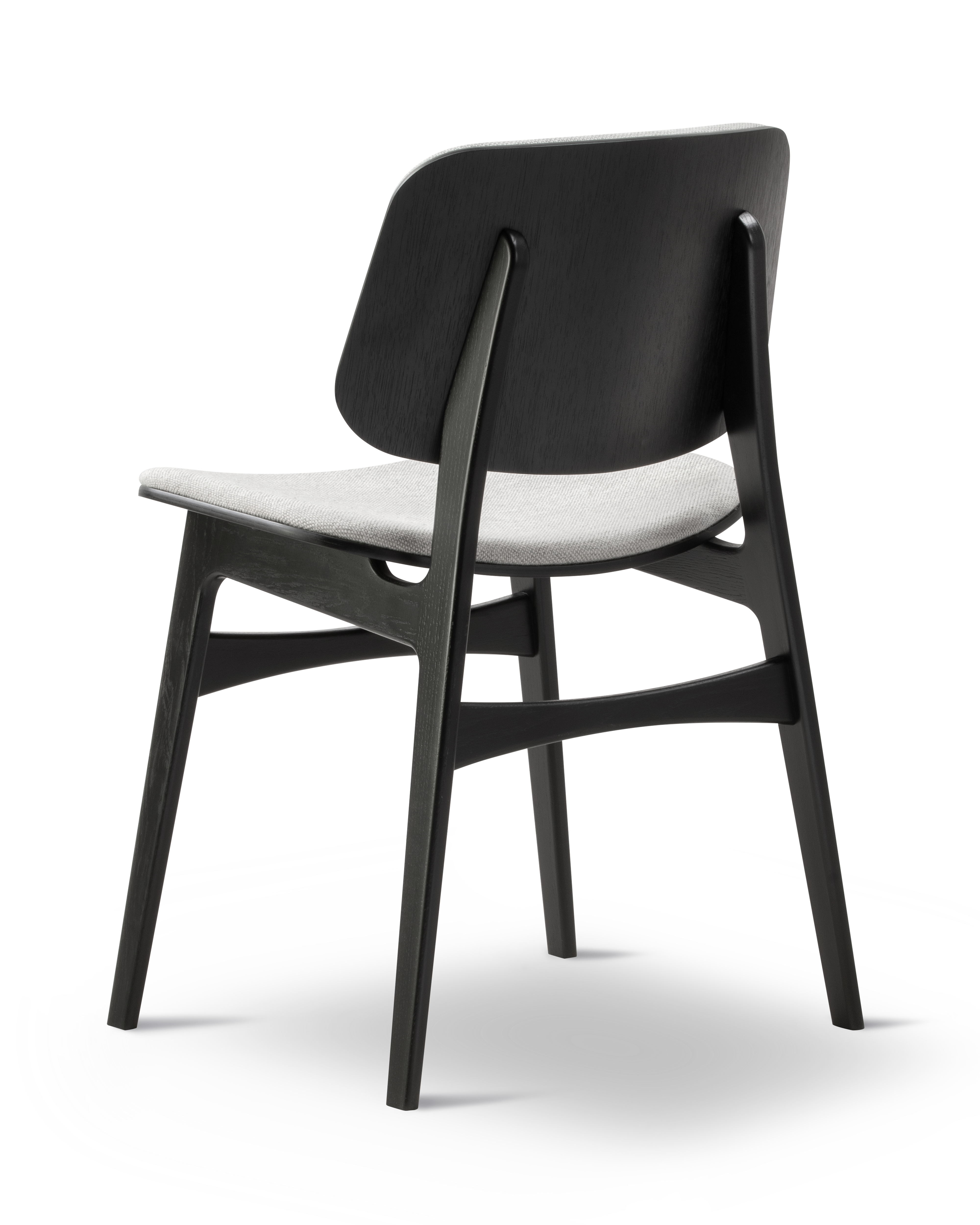 Silla Søborg Base Madera con frente tapizado