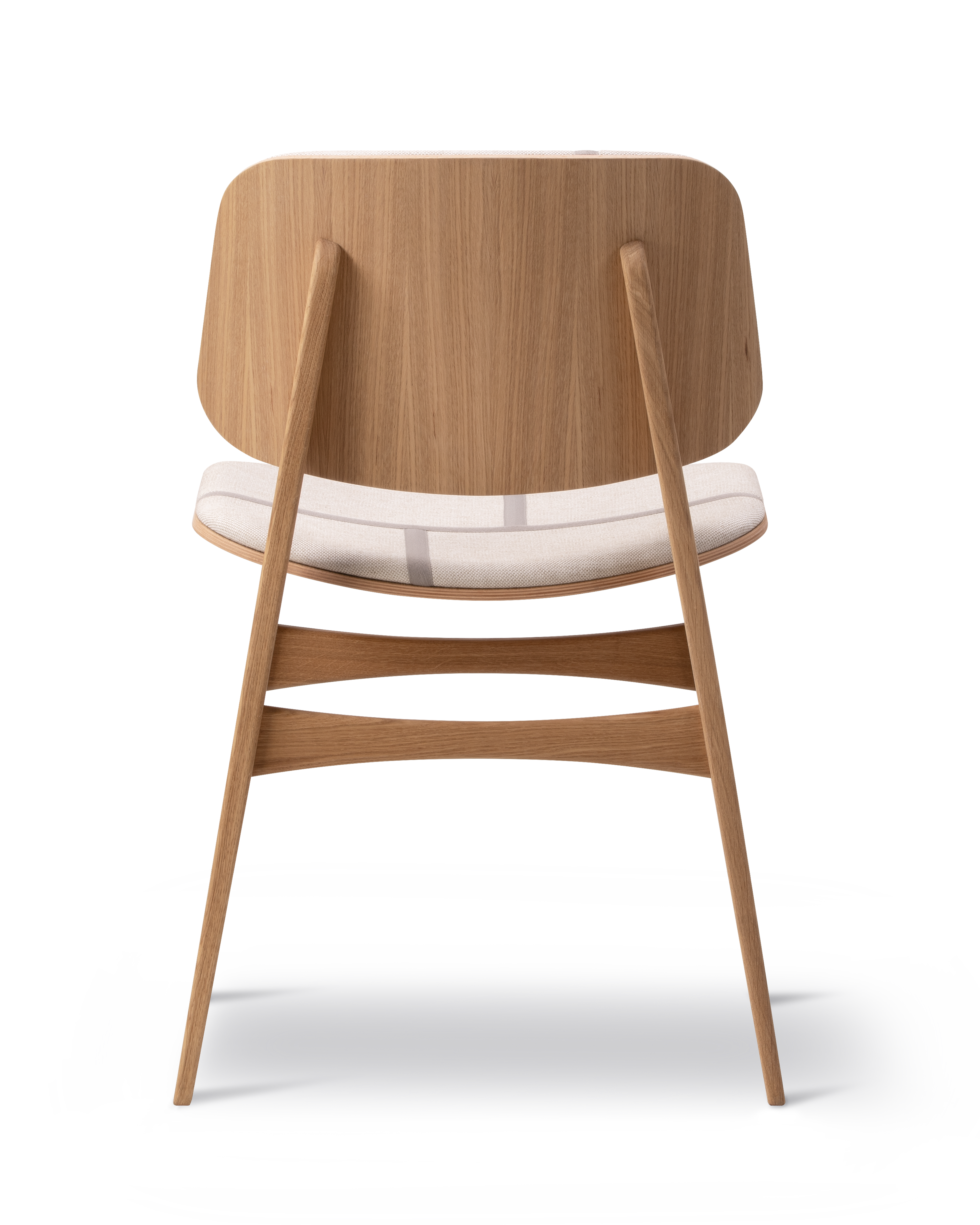 Silla Søborg Base Madera con frente tapizado