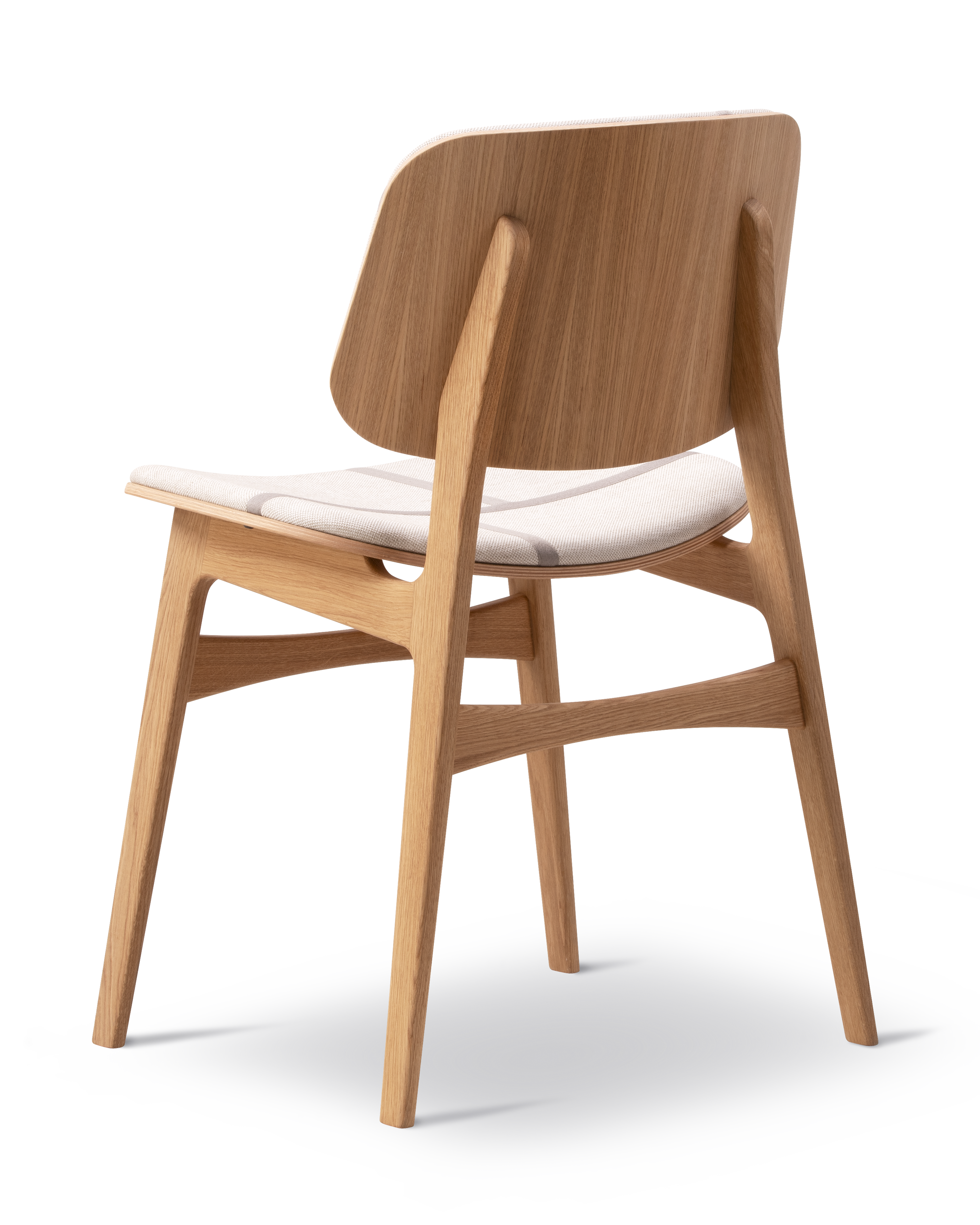 Silla Søborg Base Madera con frente tapizado