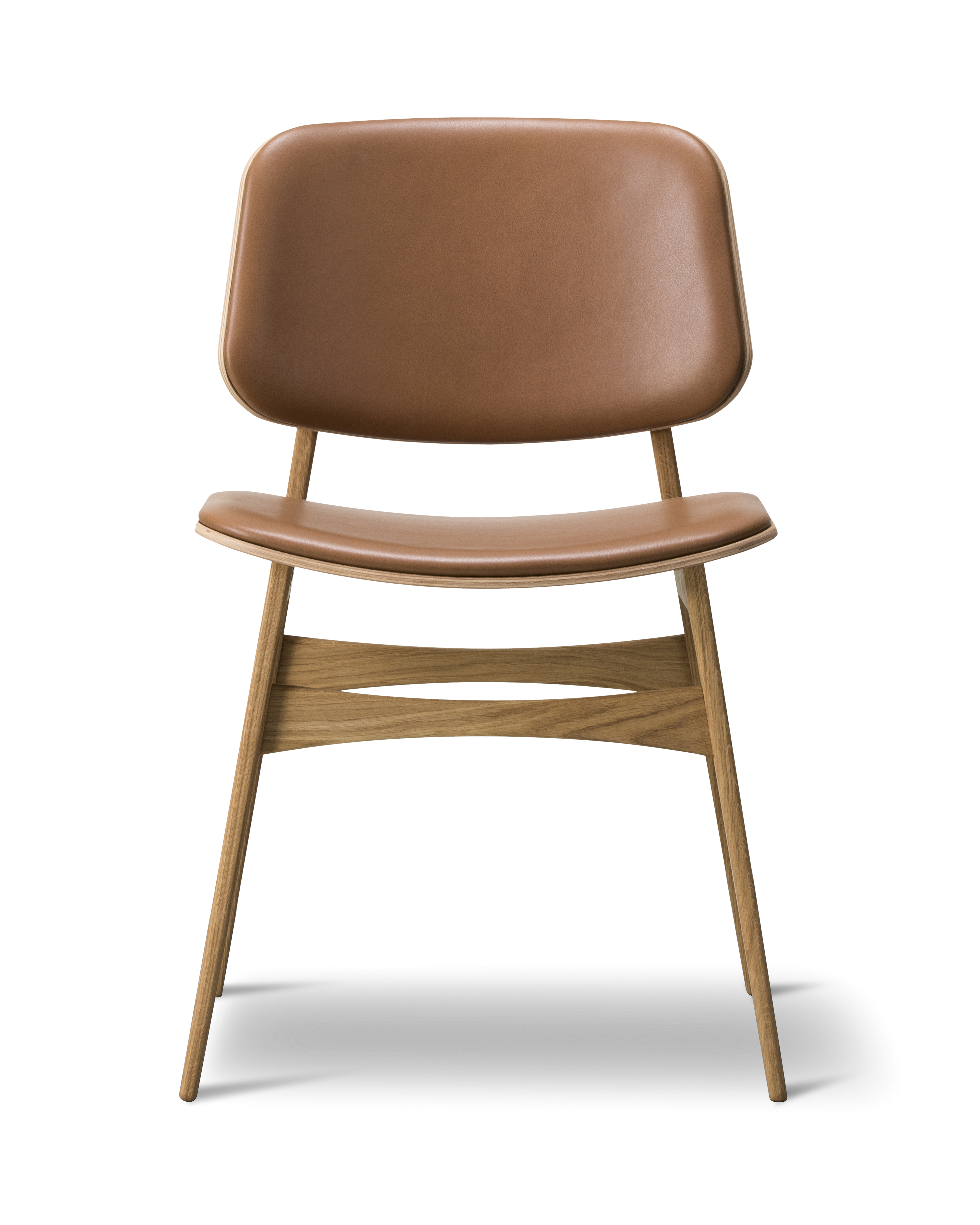Silla Søborg Base Madera con frente tapizado