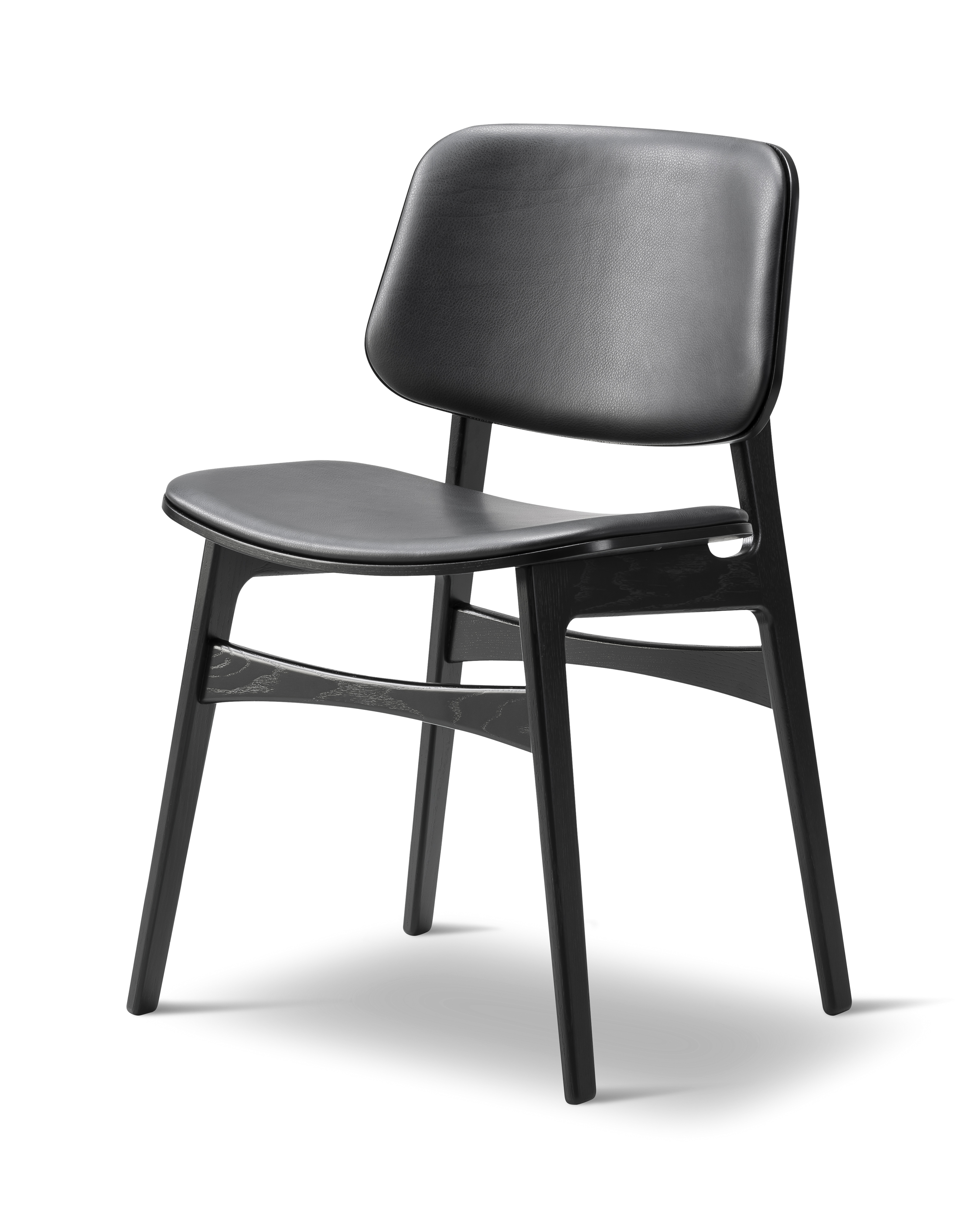 Silla Søborg Base Madera con frente tapizado