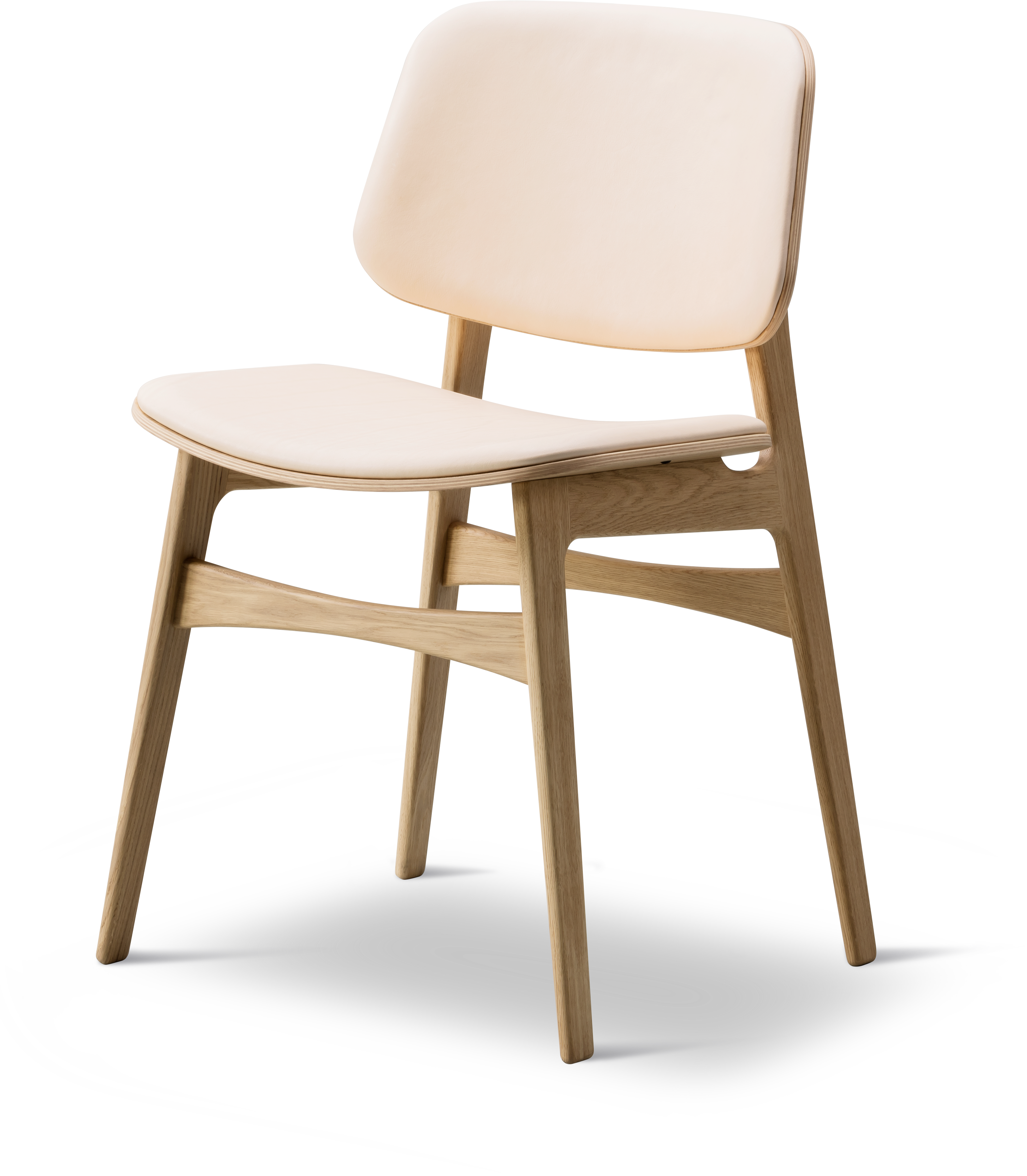 Silla Søborg Base Madera con frente tapizado