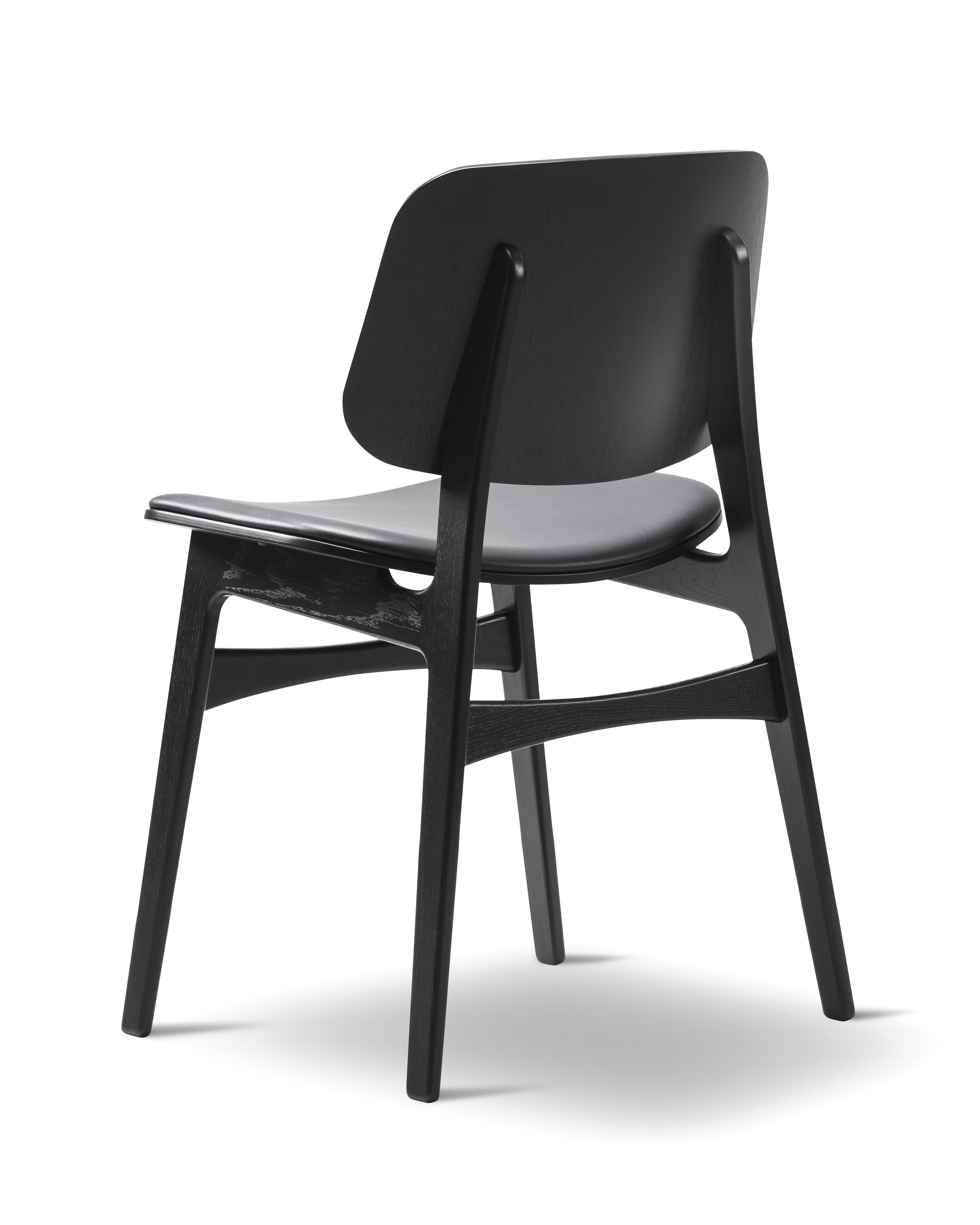 Silla Søborg Base Madera con frente tapizado