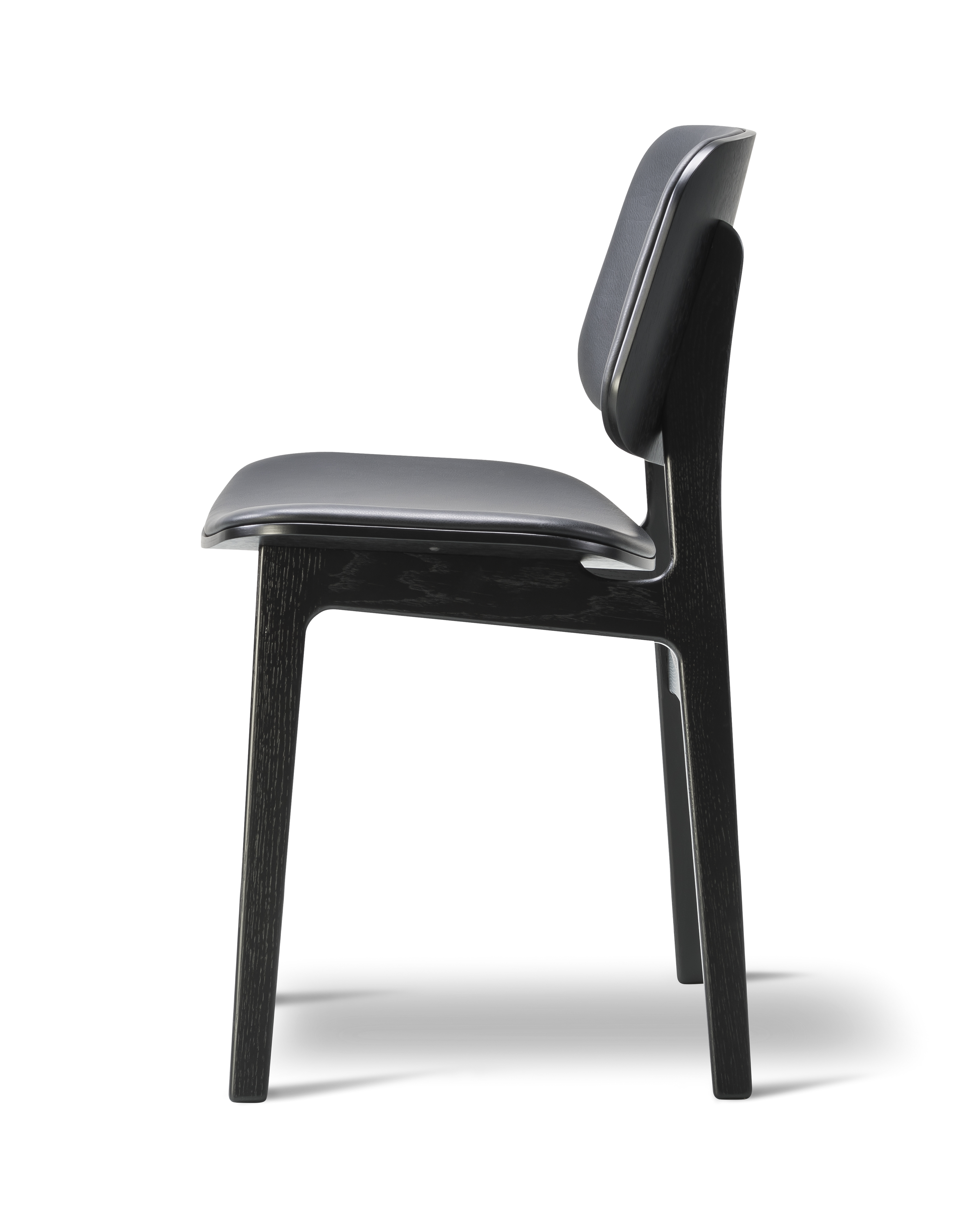 Silla Søborg Base Madera con frente tapizado