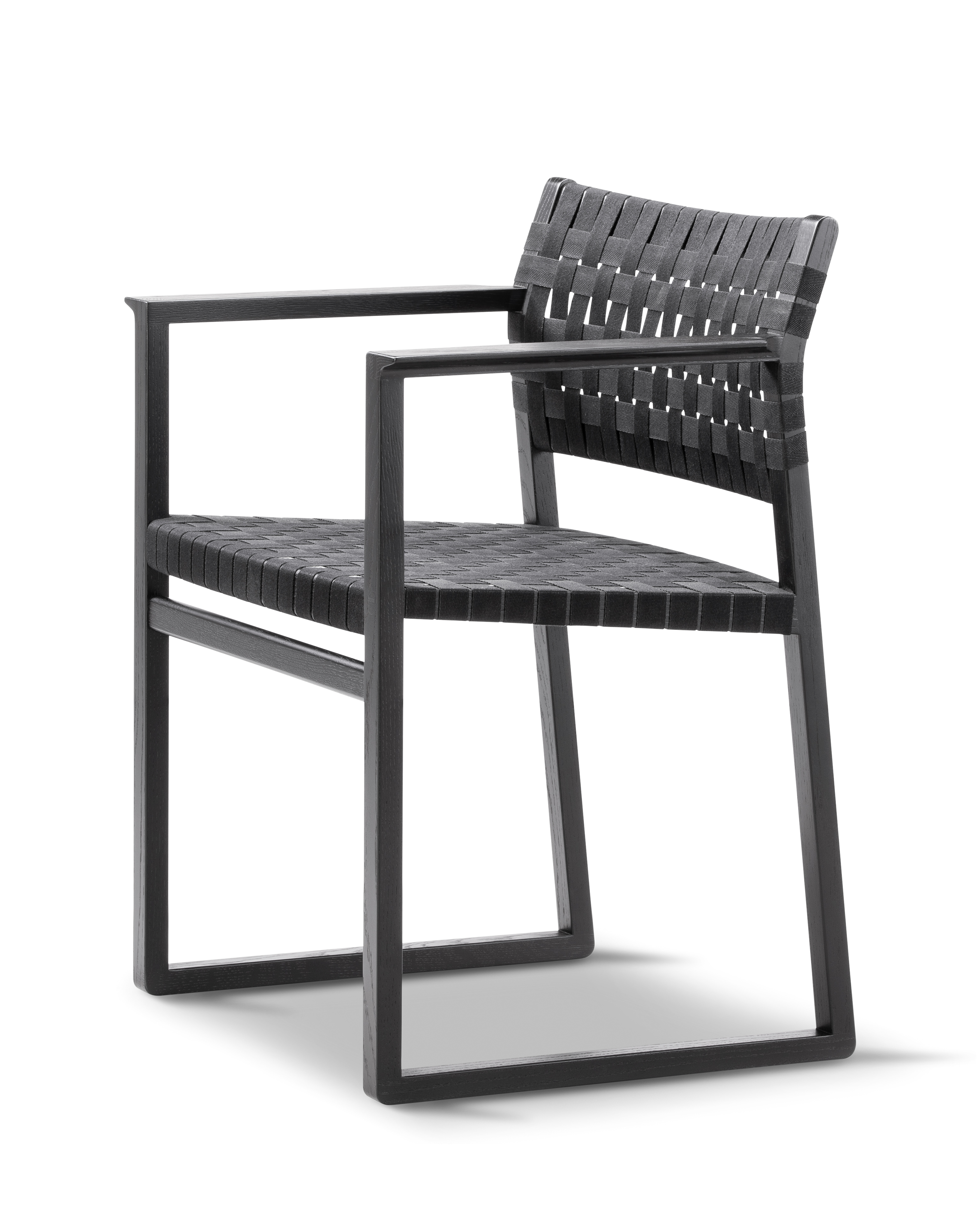 BM62 Linen Webbing Dining Chair with Armrests