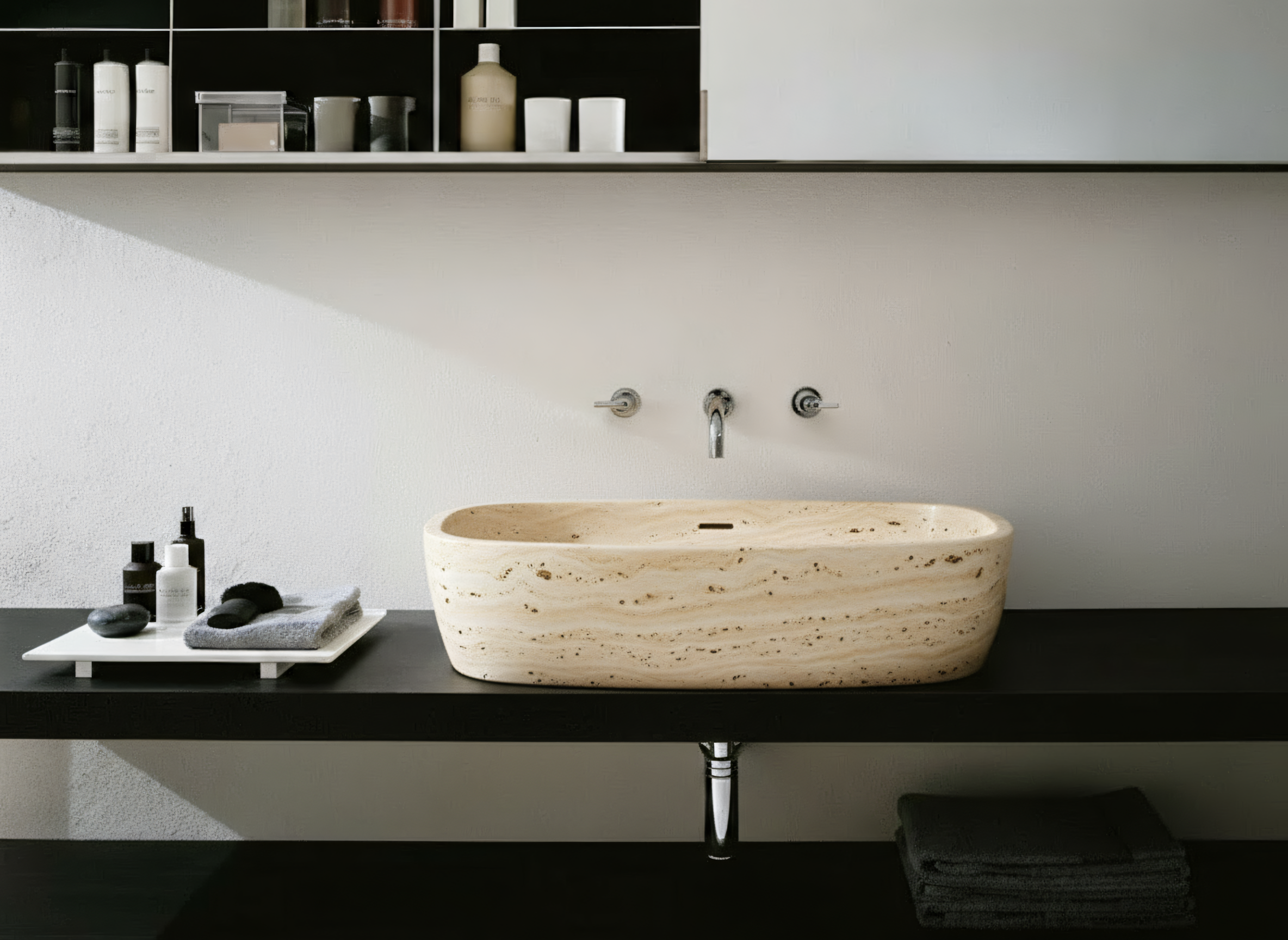 Deep marble countertop washbasin