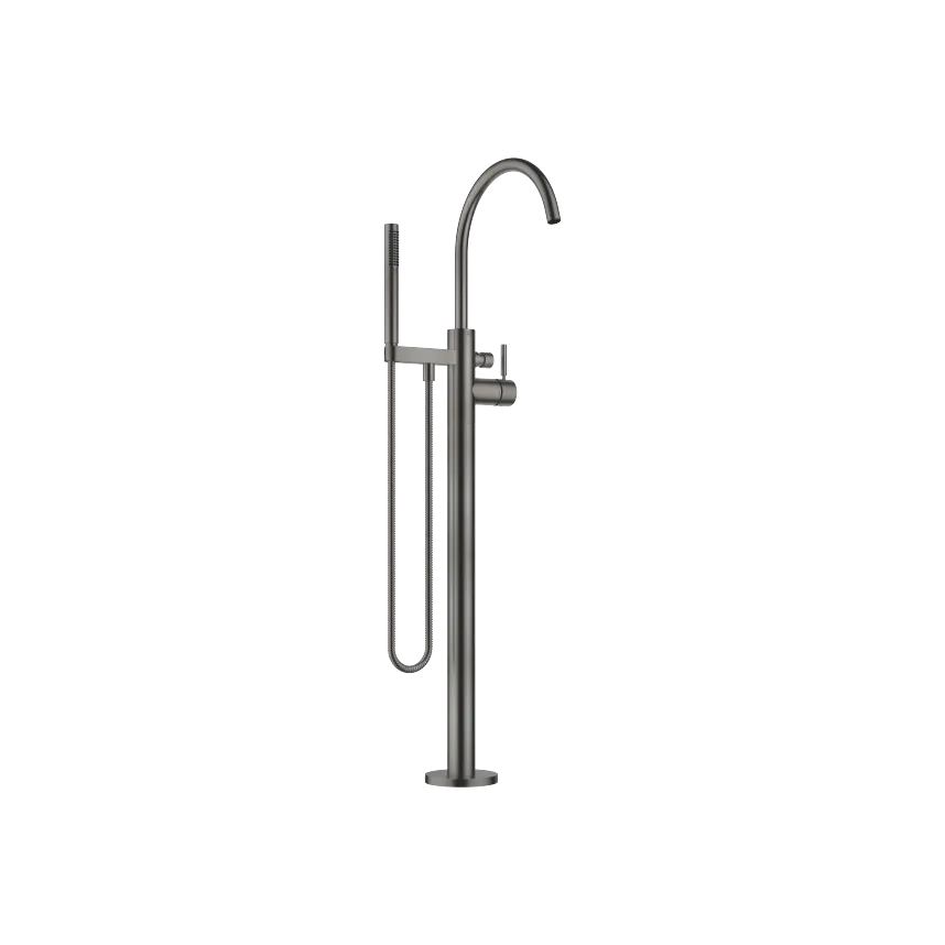 Grifo de bañera monomando en columna para montaje exento con juego de ducha de mano META