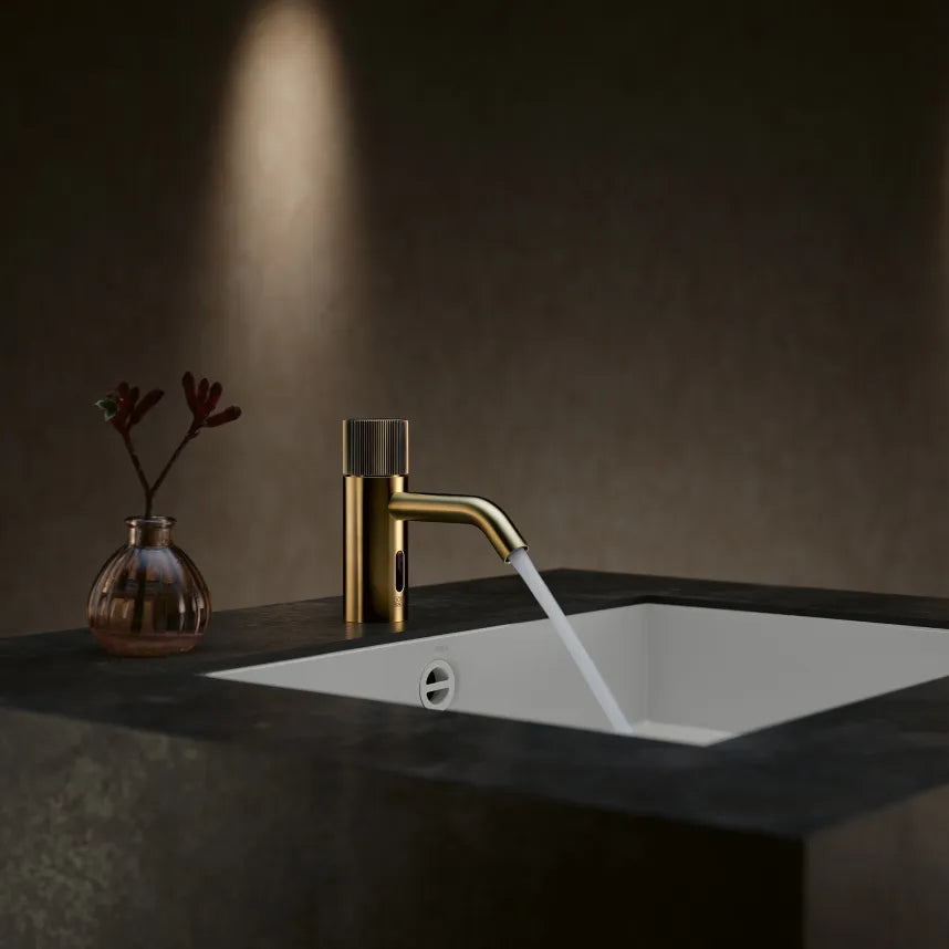 Grifo de lavabo con función de apertura y cierre electrónicos sin válvula META