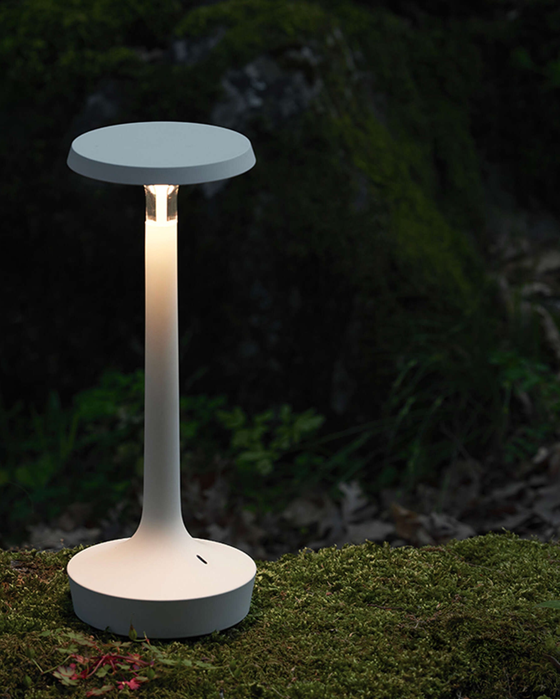 Bon Jour Unplugged White Table Lamp