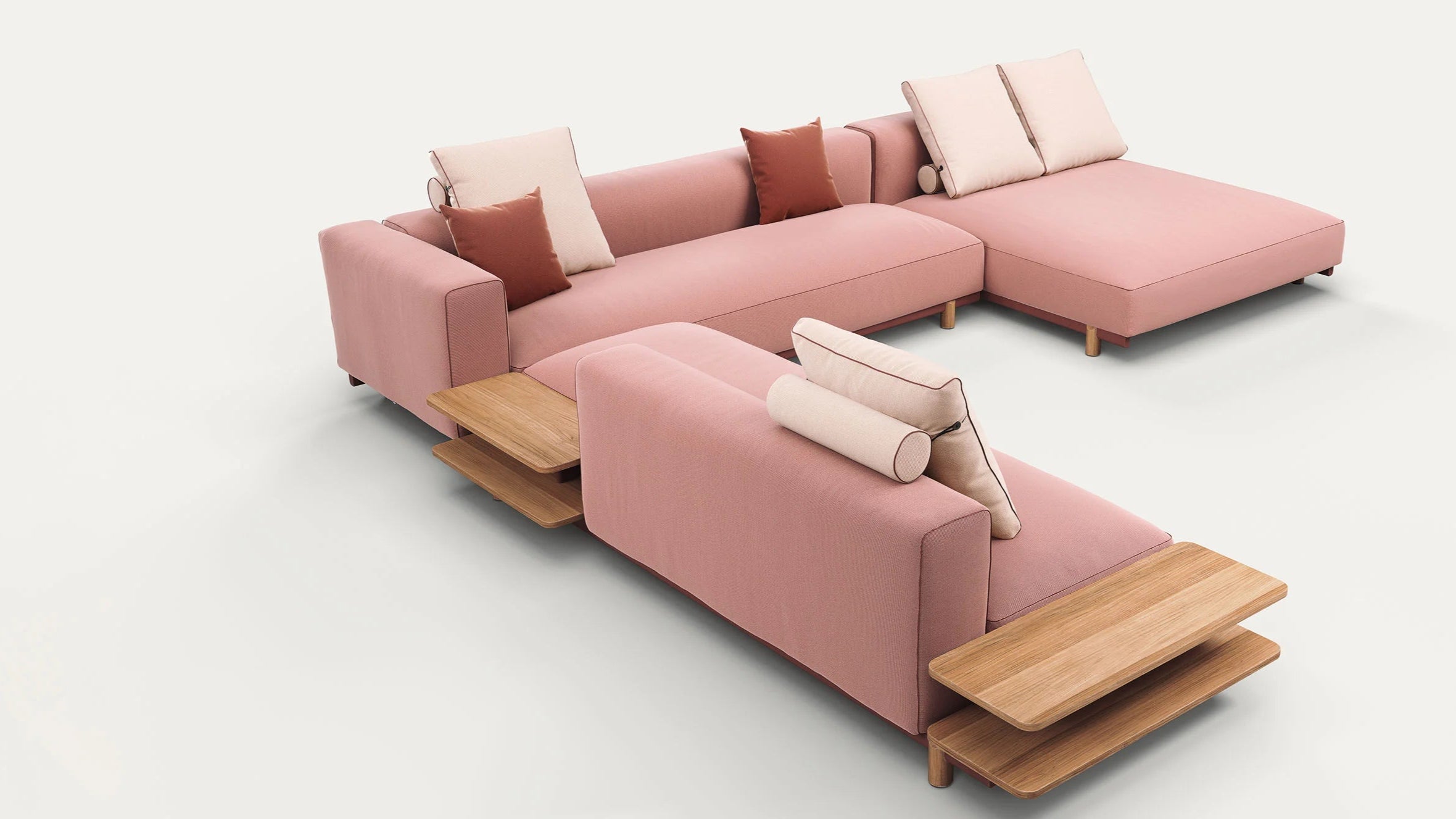 Molo 3-seater sofa | Teak base L01 | Aluminum frame 01C