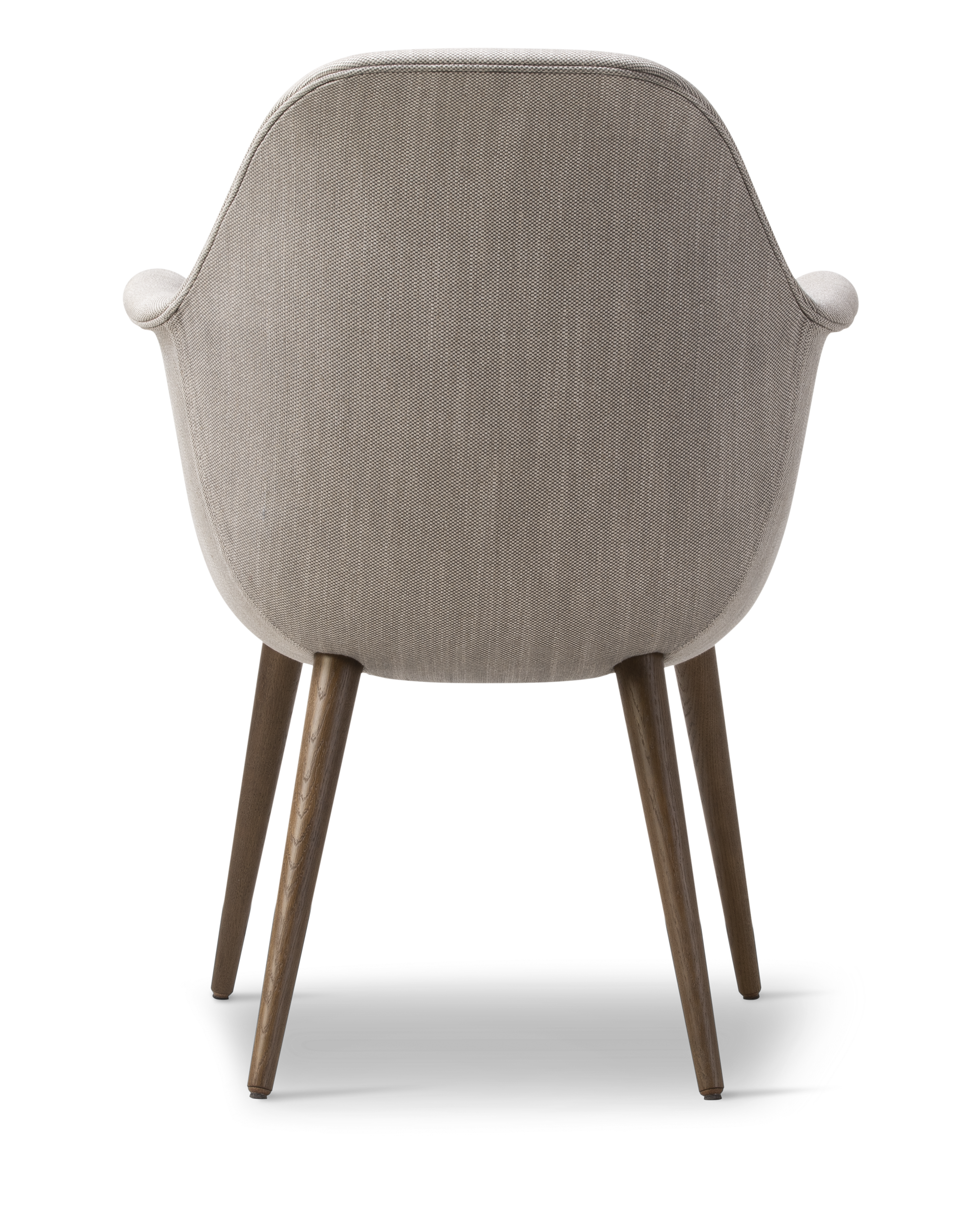 Swoon armchair with wooden base and arms